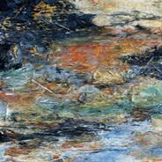 My Pond  mixed media 30x10 SOLD